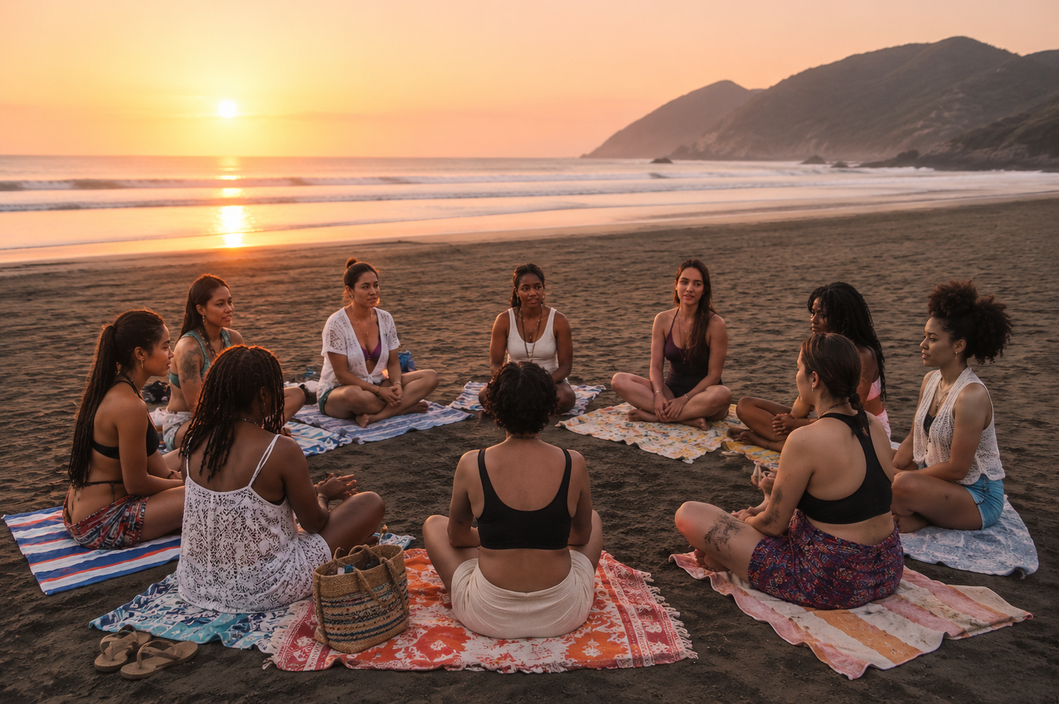 Communal retreat dining — shared meals at wellness retreat