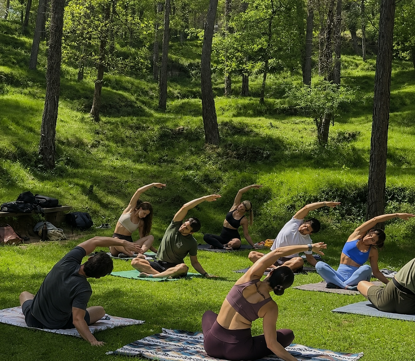 yoga retreat center practice hall — dedicated space for residential yoga programmes