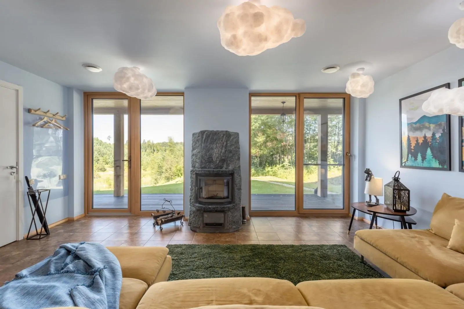 Fireplace lounge — private retreat venue Europe