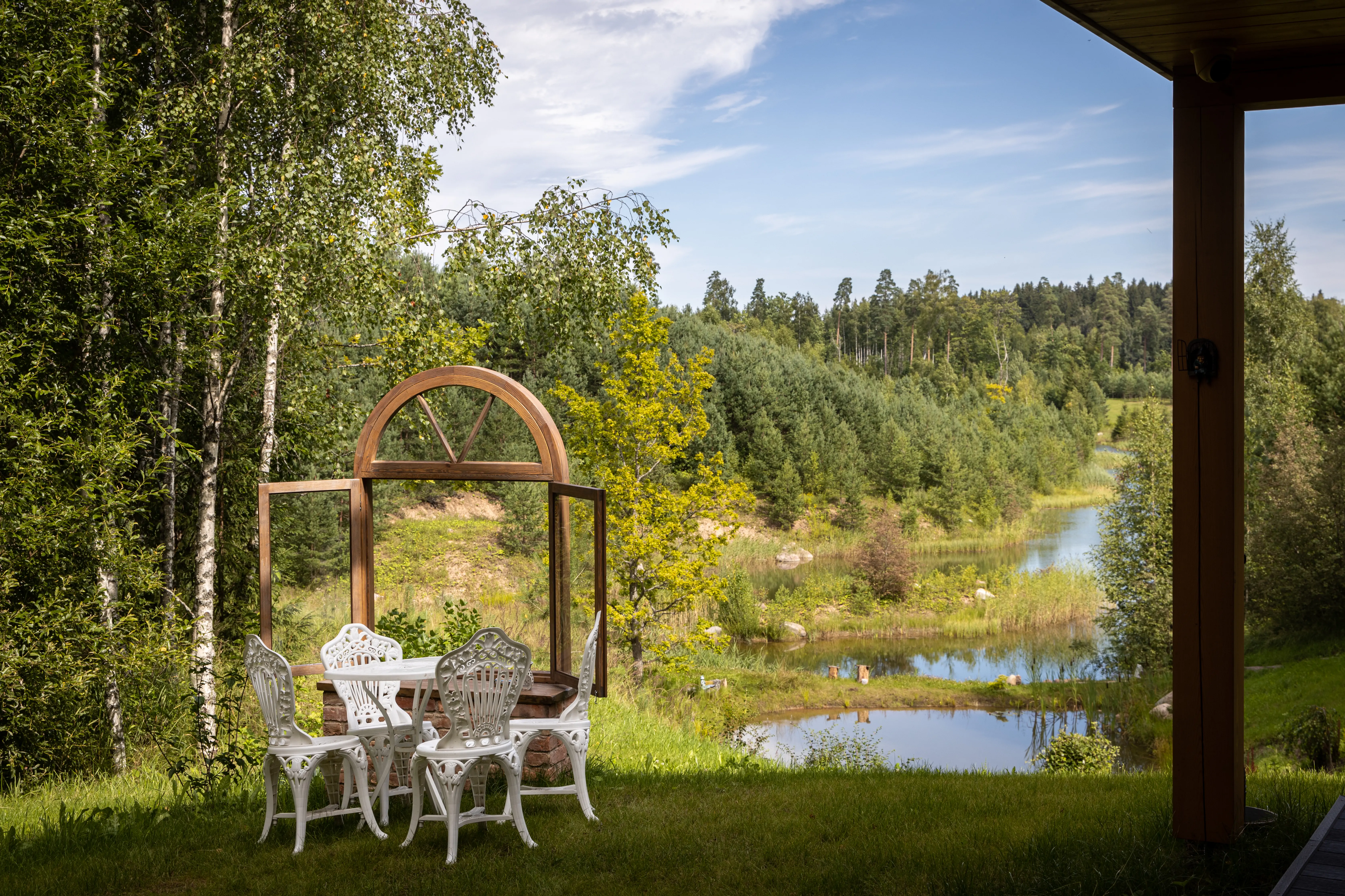 Narbuli wellness retreat venue — window with forest view